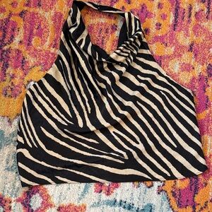 H&M Zebra Print Halter Top
